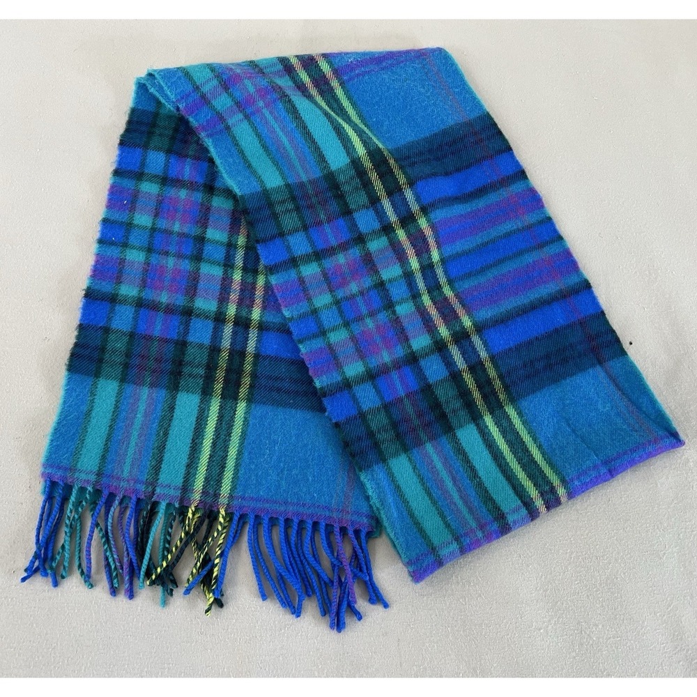 Avoca The Mill 100% Wool Scarf Plaid ‎ 72"x10" Rectangle Ireland  Lambswool